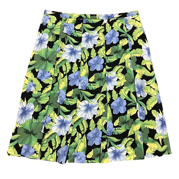 Laura Scott Dresses & Skirts - Laura Scott Pleated Floral Tropical Skirt Size 12
